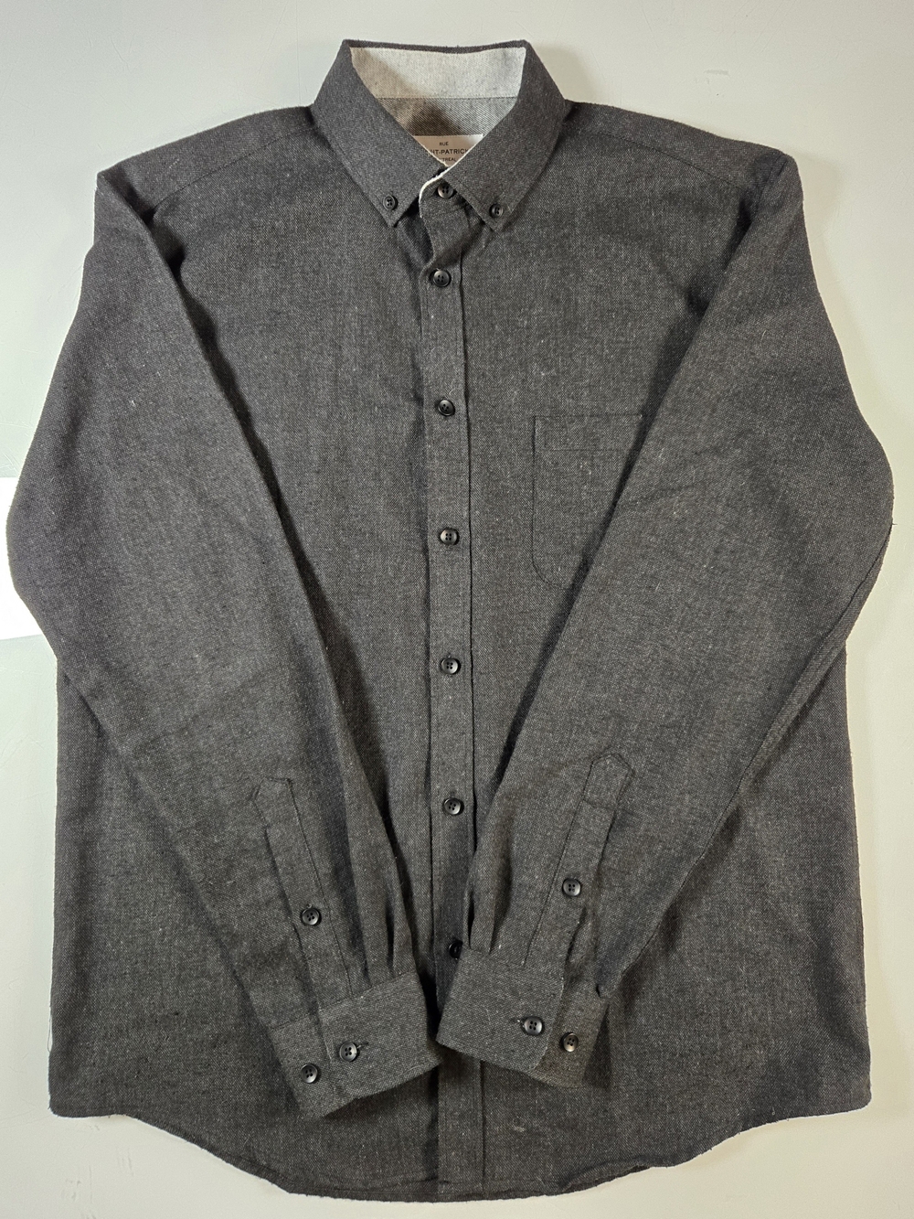 Rue Saint-Patrick Montreal Men’s Casual Button-Down Shirt - Charcoal Gray
